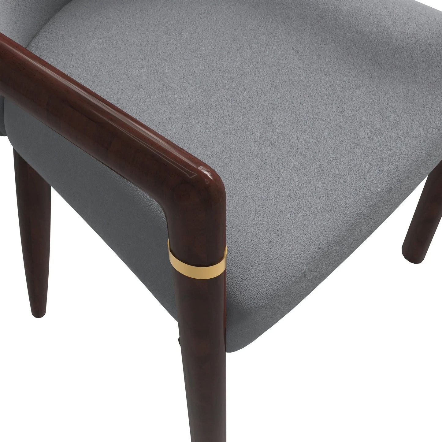 Opaline Dining Chair in Velvet or Leather Upholstery with Rubberwood Frame with Gold Accents - Elax Furniture