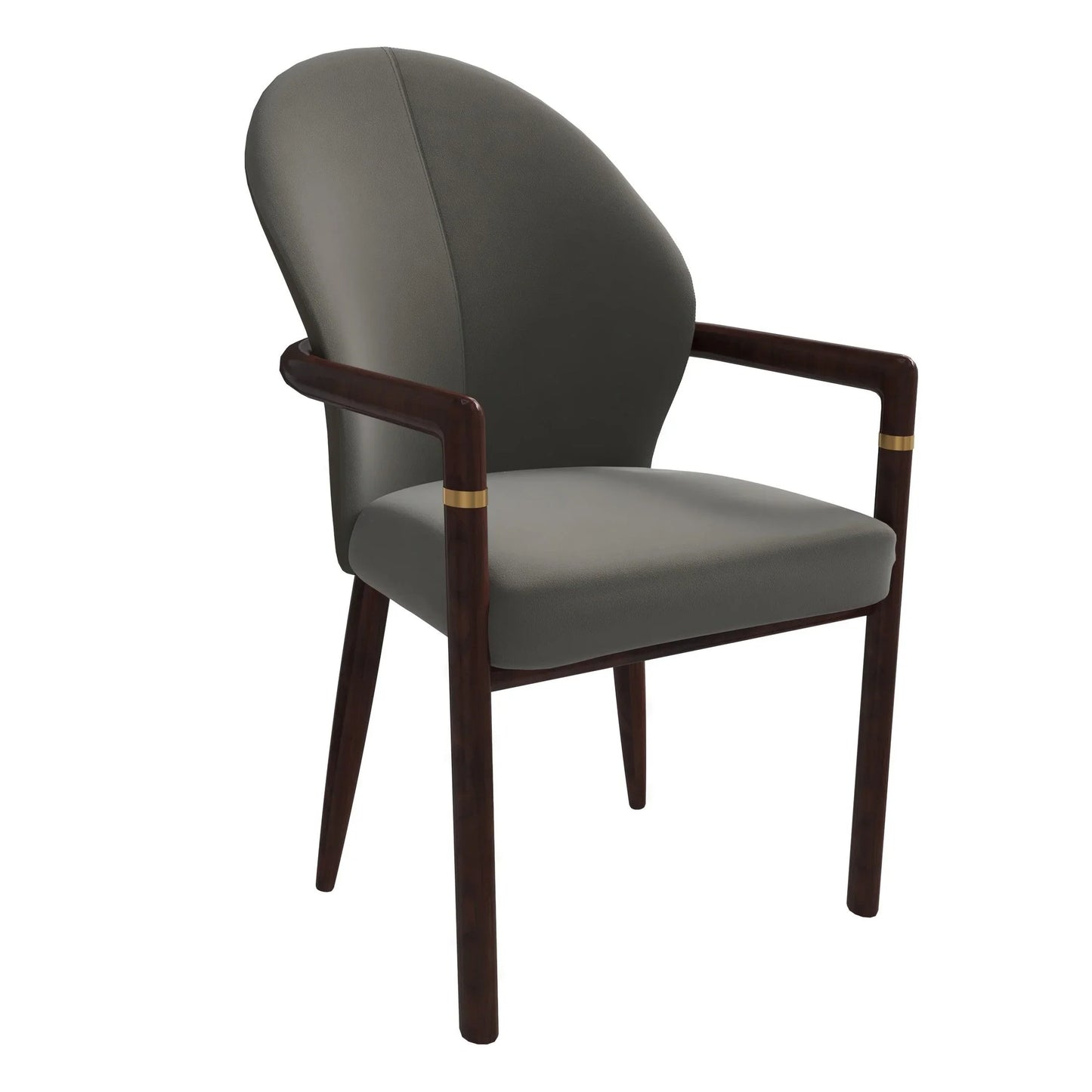 Opaline Dining Chair in Velvet or Leather Upholstery with Rubberwood Frame with Gold Accents - Elax Furniture