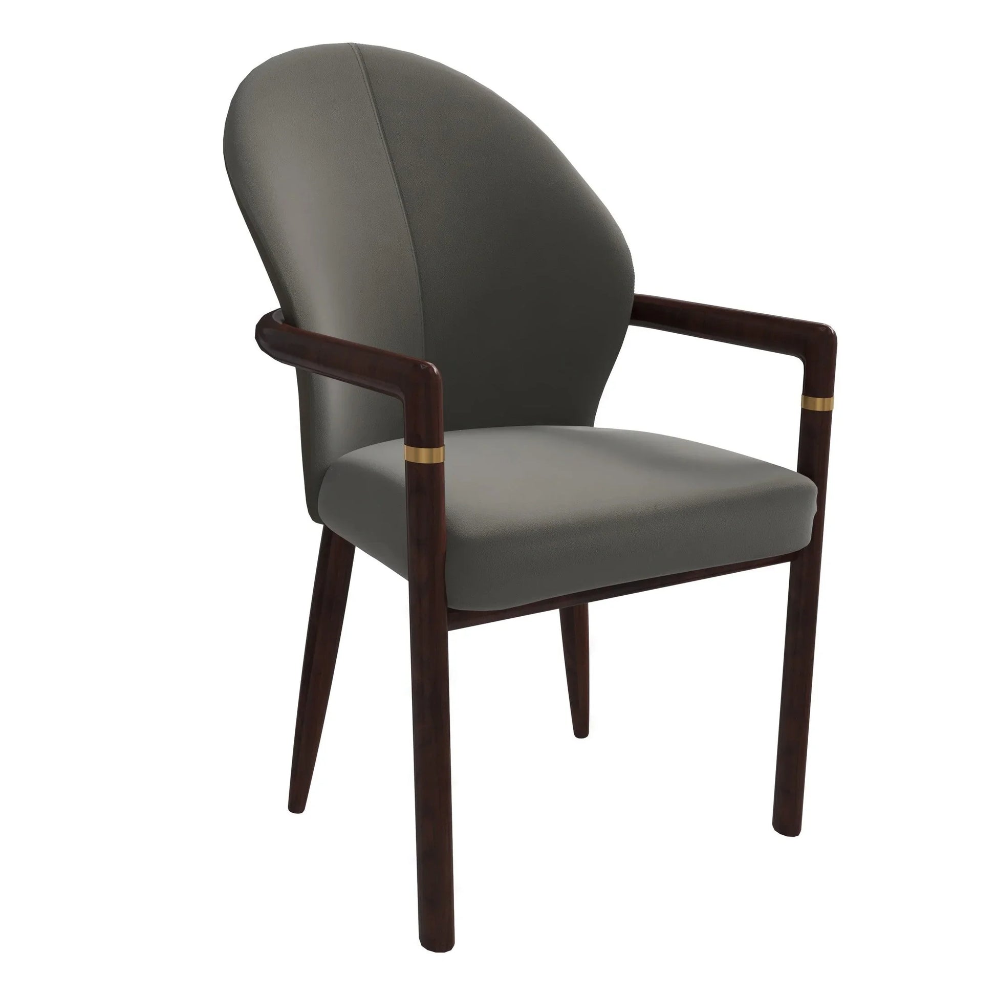 Opaline Dining Chair in Velvet or Leather Upholstery with Rubberwood Frame with Gold Accents - Elax Furniture