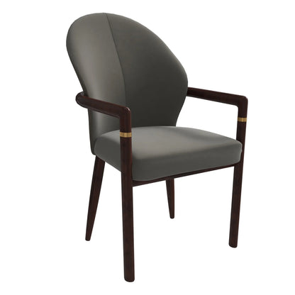 Opaline Dining Chair in Velvet or Leather Upholstery with Rubberwood Frame with Gold Accents - Elax Furniture