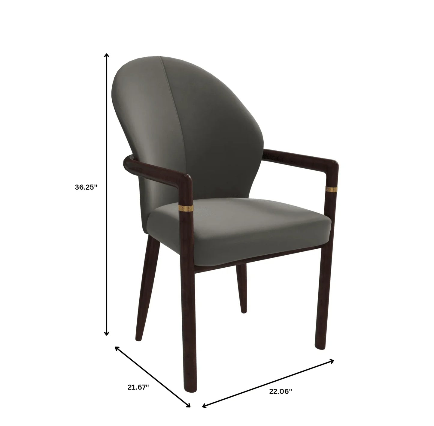 Opaline Dining Chair in Velvet or Leather Upholstery with Rubberwood Frame with Gold Accents - Elax Furniture