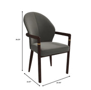 Opaline Dining Chair in Velvet or Leather Upholstery with Rubberwood Frame with Gold Accents - Elax Furniture