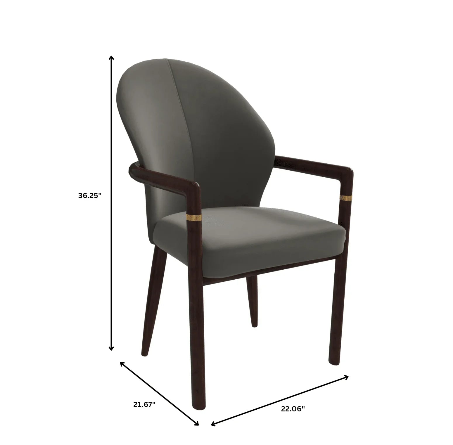 Opaline Dining Chair in Velvet or Leather Upholstery with Rubberwood Frame with Gold Accents - Elax Furniture