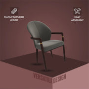 Opaline Dining Chair in Velvet or Leather Upholstery with Rubberwood Frame with Gold Accents - Elax Furniture