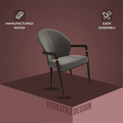 Opaline Dining Chair in Velvet or Leather Upholstery with Rubberwood Frame with Gold Accents - Elax Furniture