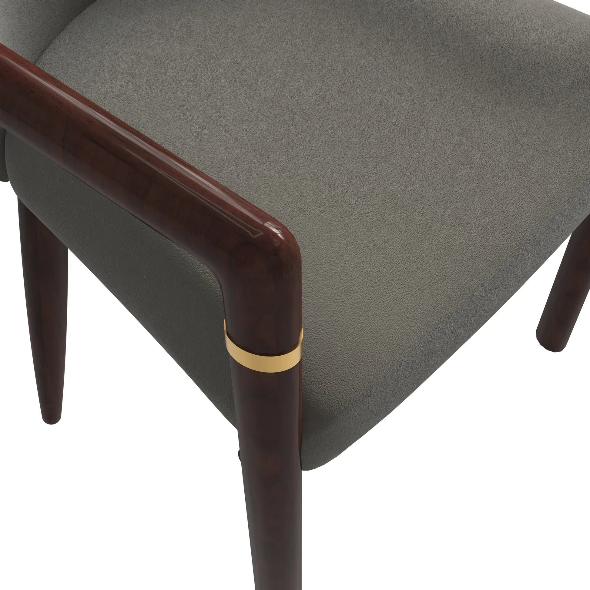 Opaline Dining Chair in Velvet or Leather Upholstery with Rubberwood Frame with Gold Accents - Elax Furniture