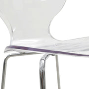 Oyster Mid-Century Modern Acrylic Barstool with Steel Frame in Chrome Finish Set of 2 - Elax Furniture