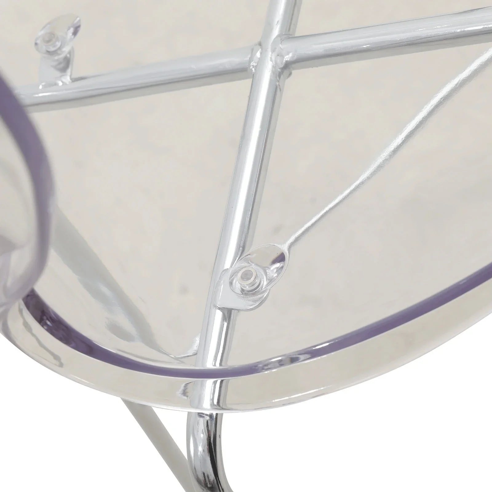 Oyster Mid-Century Modern Acrylic Barstool with Steel Frame in Chrome Finish Set of 2 - Elax Furniture