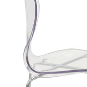 Oyster Mid-Century Modern Acrylic Barstool with Steel Frame in Chrome Finish for Kitchen and Dining Room - Elax Furniture