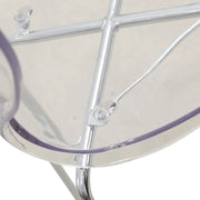 Oyster Mid-Century Modern Acrylic Barstool with Steel Frame in Chrome Finish for Kitchen and Dining Room - Elax Furniture