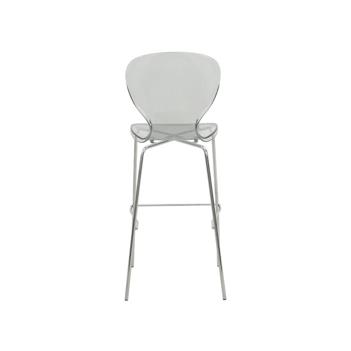 Oyster Mid-Century Modern Acrylic Barstool with Steel Frame in Chrome Finish Set of 2 - Elax Furniture