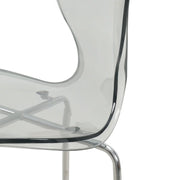 Oyster Mid-Century Modern Acrylic Barstool with Steel Frame in Chrome Finish Set of 2 - Elax Furniture