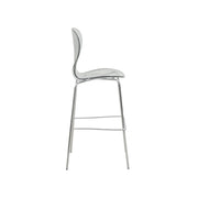 Oyster Mid-Century Modern Acrylic Barstool with Steel Frame in Chrome Finish for Kitchen and Dining Room - Elax Furniture