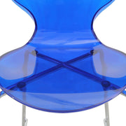 Oyster Mid-Century Modern Acrylic Barstool with Steel Frame in Chrome Finish Set of 2 - Elax Furniture