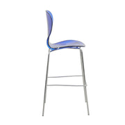 Oyster Mid-Century Modern Acrylic Barstool with Steel Frame in Chrome Finish for Kitchen and Dining Room - Elax Furniture
