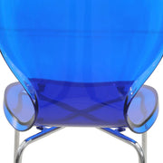 Oyster Mid-Century Modern Acrylic Barstool with Steel Frame in Chrome Finish for Kitchen and Dining Room - Elax Furniture