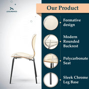 Oyster Modern Transparent Side Chair in Black Base - Elax Furniture