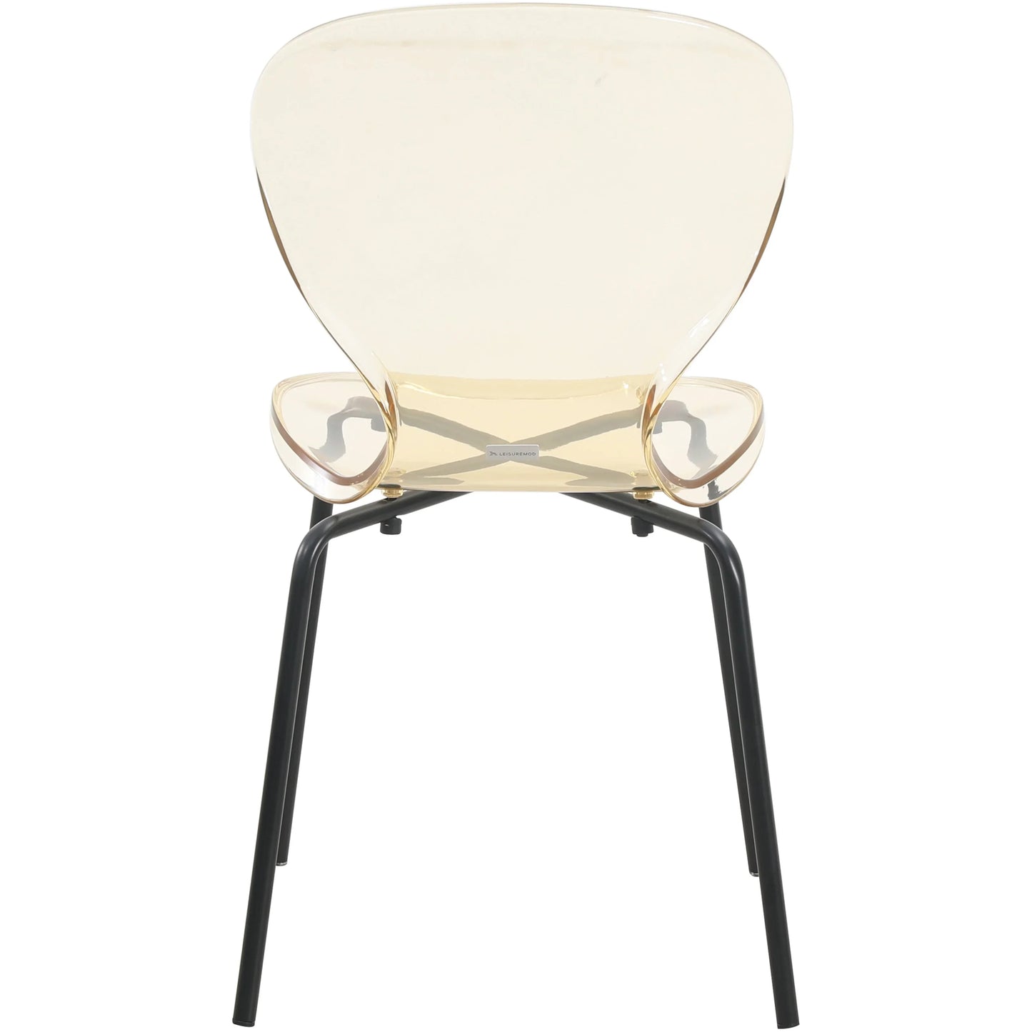 Oyster Modern Transparent Side Chair in Black Base - Elax Furniture