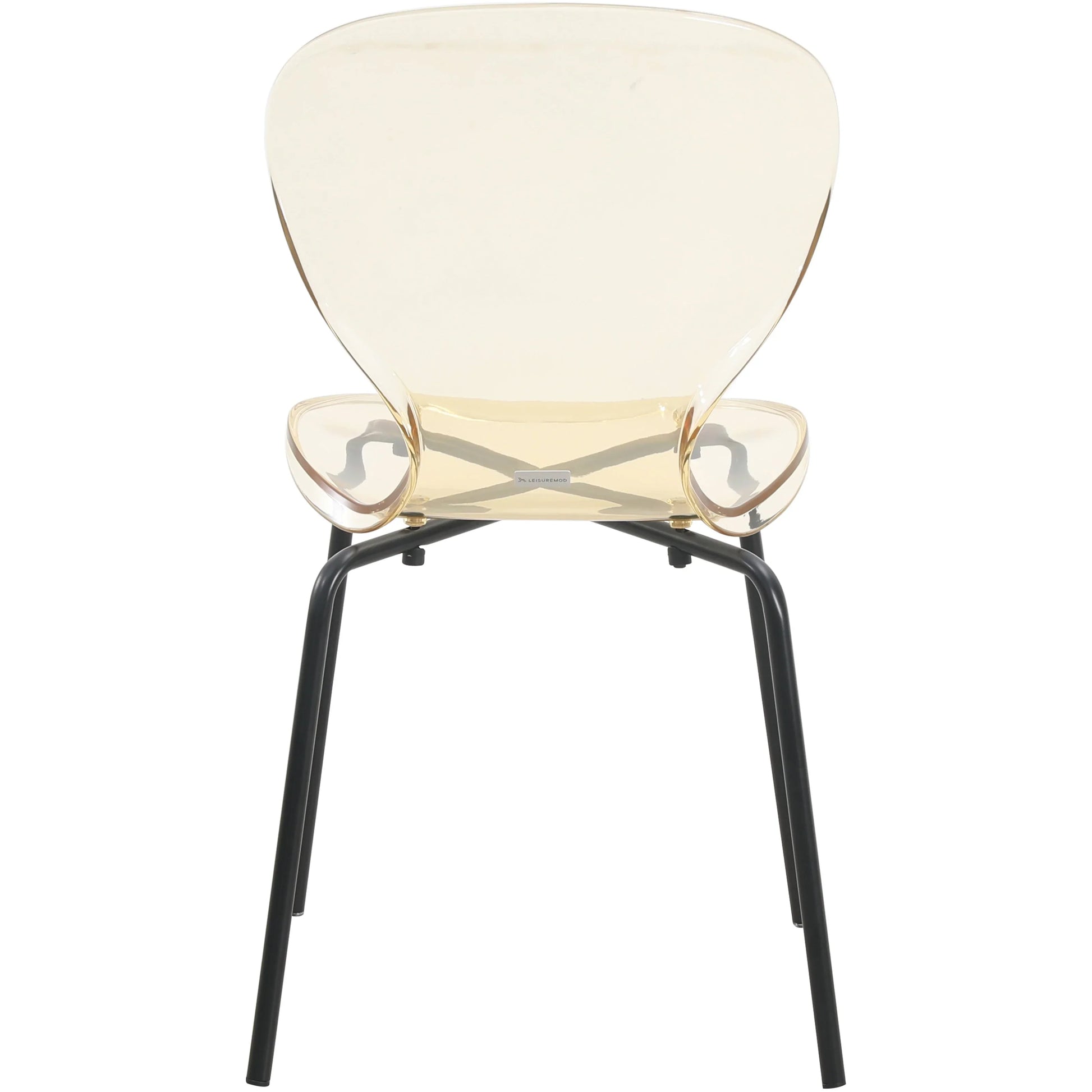 Oyster Modern Transparent Side Chair in Black Base - Elax Furniture