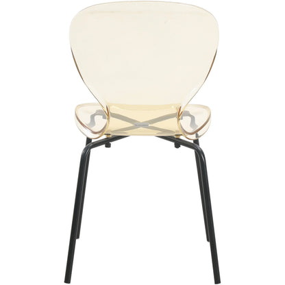 Oyster Modern Transparent Side Chair in Black Base - Elax Furniture
