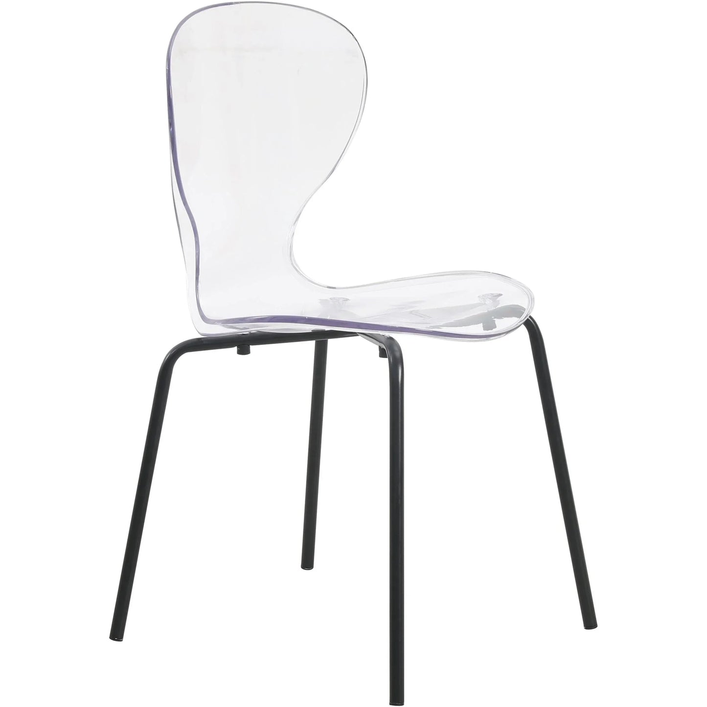 Oyster Modern Transparent Side Chair in Black Base - Elax Furniture