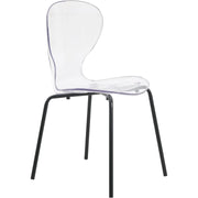 Oyster Modern Transparent Side Chair in Black Base - Elax Furniture