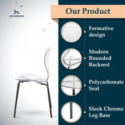 Oyster Modern Transparent Side Chair in Black Base - Elax Furniture