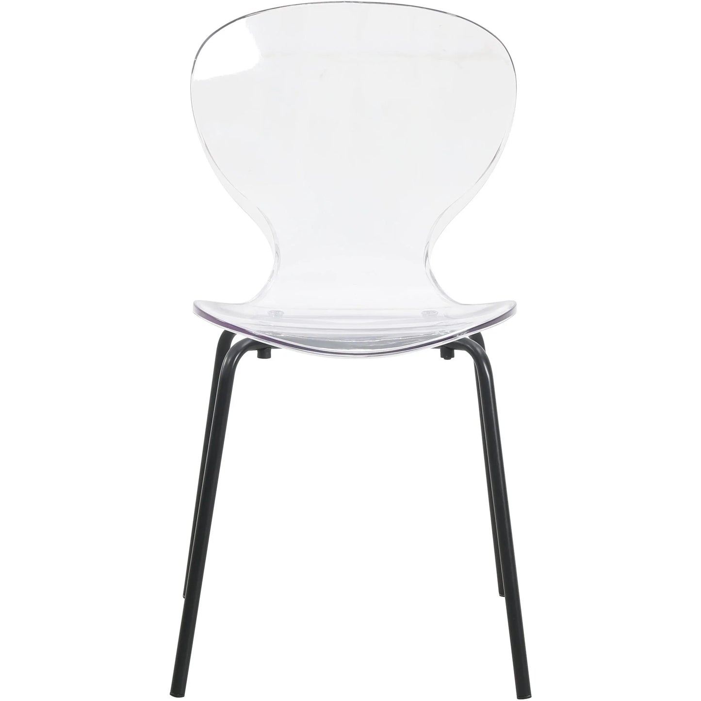 Oyster Modern Transparent Side Chair in Black Base - Elax Furniture