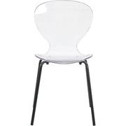 Oyster Modern Transparent Side Chair in Black Base - Elax Furniture