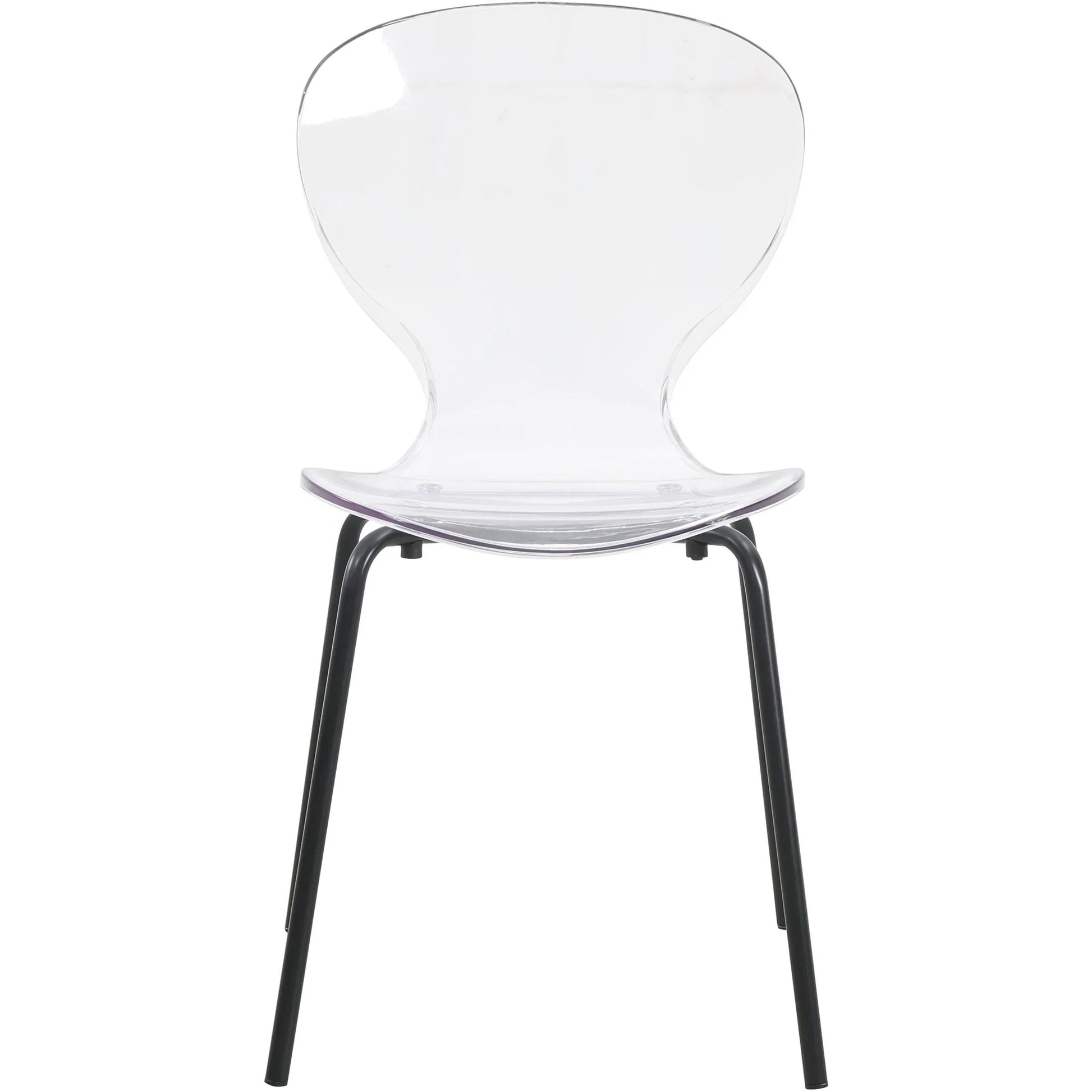 Oyster Modern Transparent Side Chair in Black Base - Elax Furniture