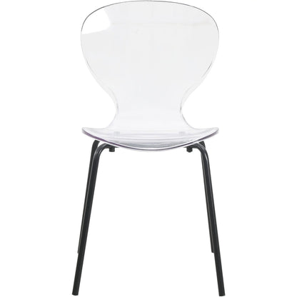 Oyster Modern Transparent Side Chair in Black Base - Elax Furniture