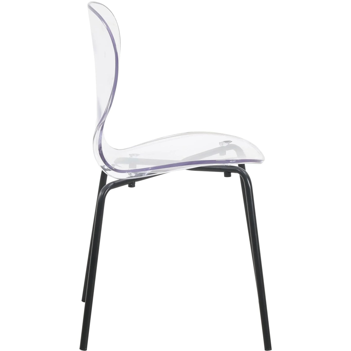Oyster Modern Transparent Side Chair in Black Base - Elax Furniture