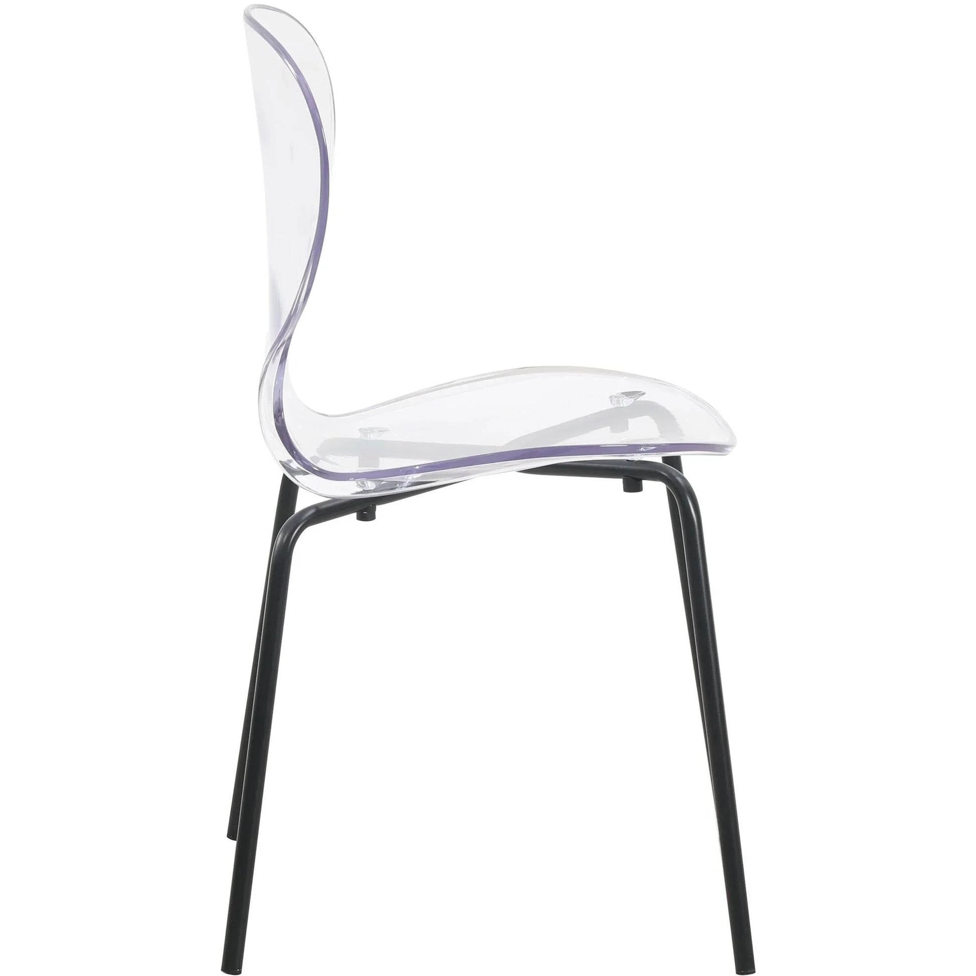 Oyster Modern Transparent Side Chair in Black Base - Elax Furniture