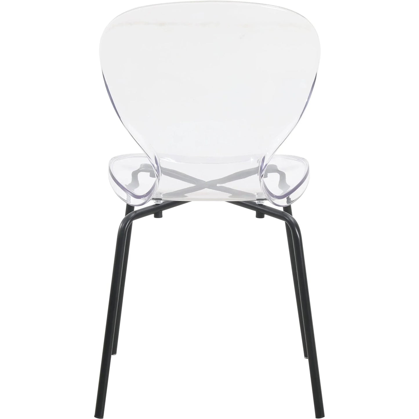 Oyster Modern Transparent Side Chair in Black Base - Elax Furniture
