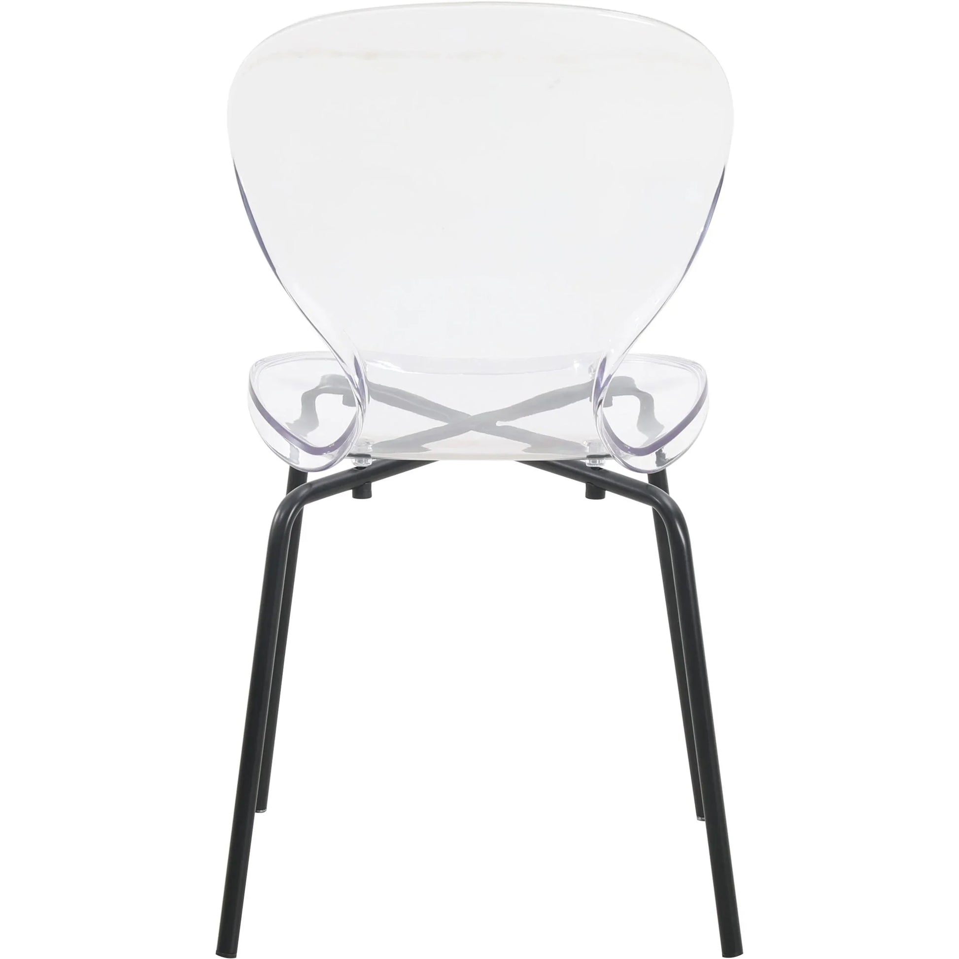 Oyster Modern Transparent Side Chair in Black Base - Elax Furniture