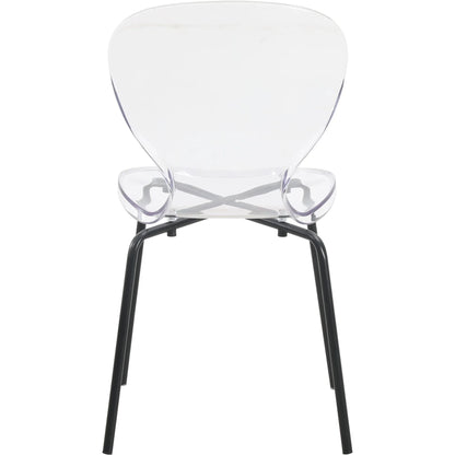 Oyster Modern Transparent Side Chair in Black Base - Elax Furniture