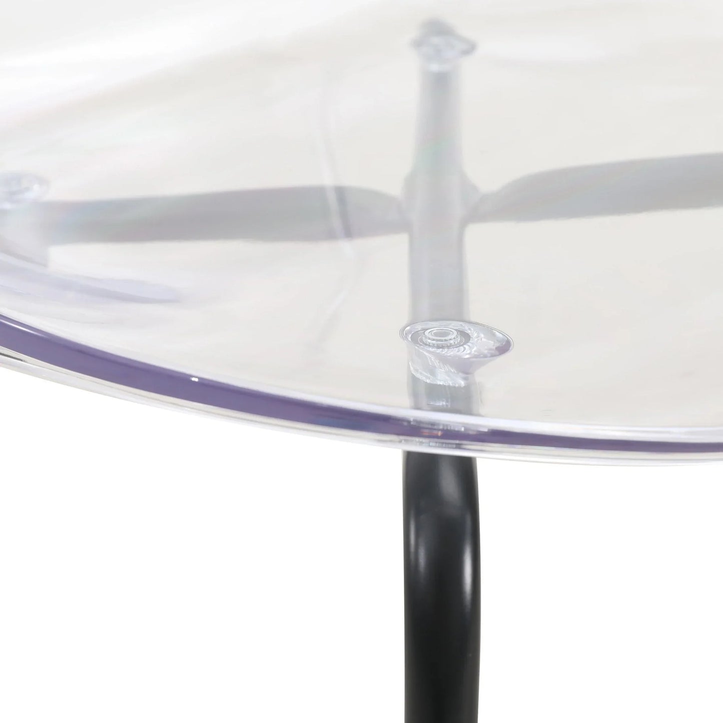 Oyster Modern Transparent Side Chair in Black Base - Elax Furniture