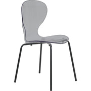 Oyster Modern Transparent Side Chair in Black Base - Elax Furniture