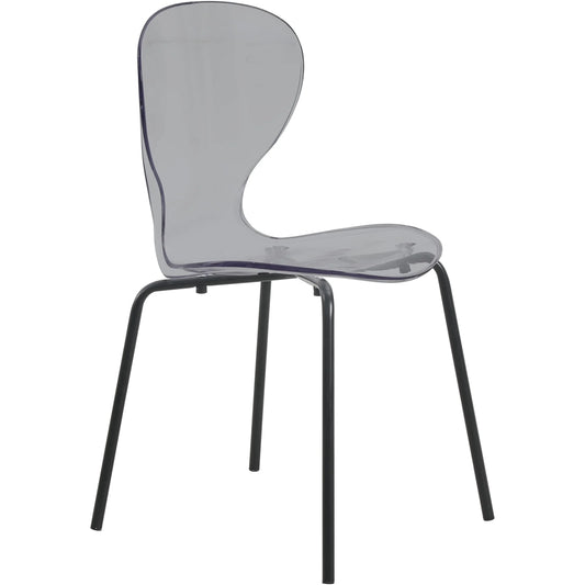 Oyster Modern Transparent Side Chair in Black Base - Elax Furniture
