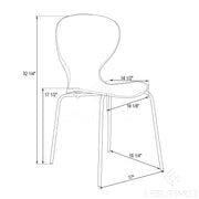 Oyster Modern Transparent Side Chair in Black Base - Elax Furniture