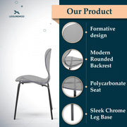 Oyster Modern Transparent Side Chair in Black Base - Elax Furniture