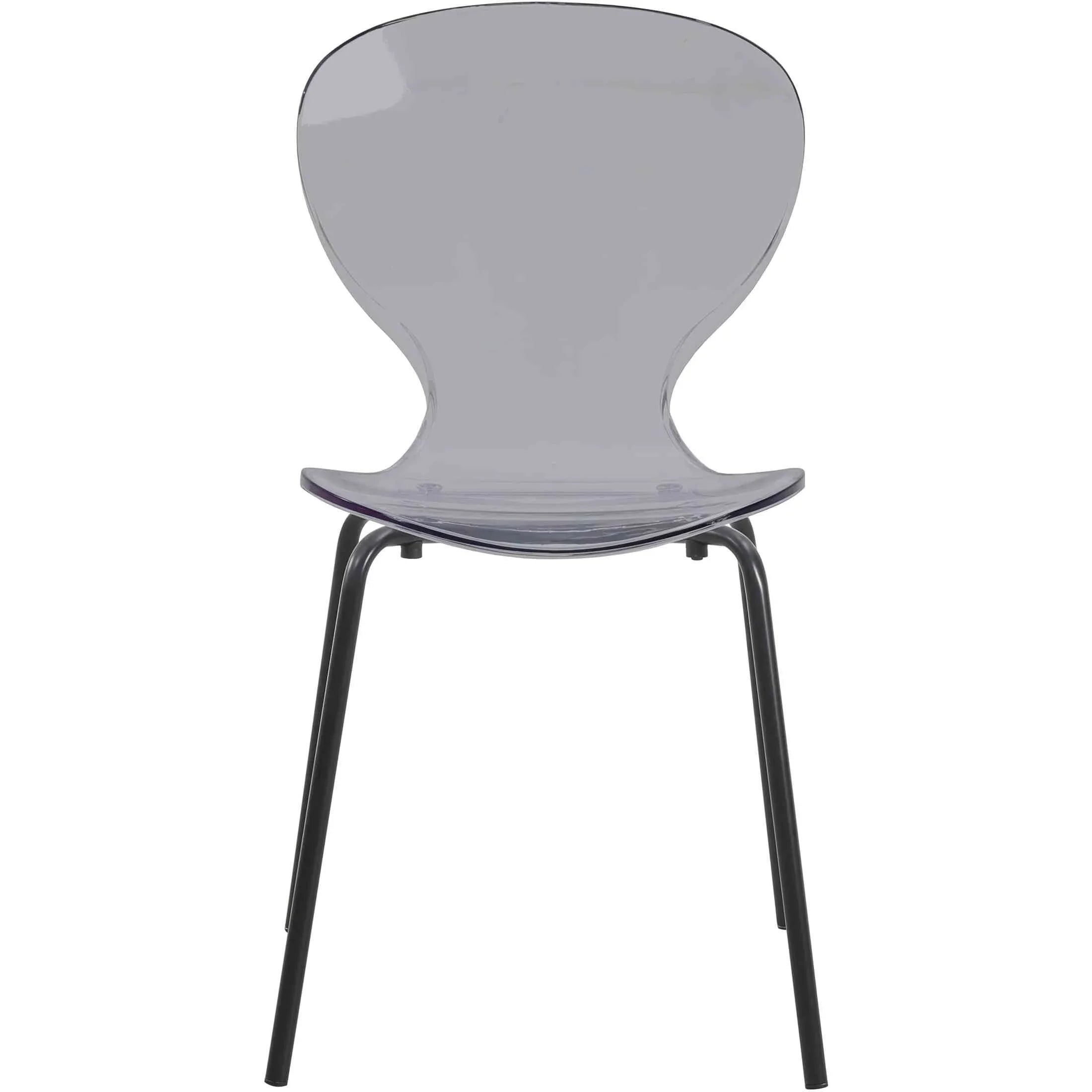 Oyster Modern Transparent Side Chair in Black Base - Elax Furniture