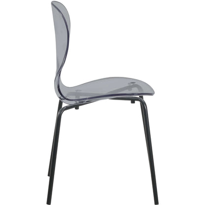 Oyster Modern Transparent Side Chair in Black Base - Elax Furniture