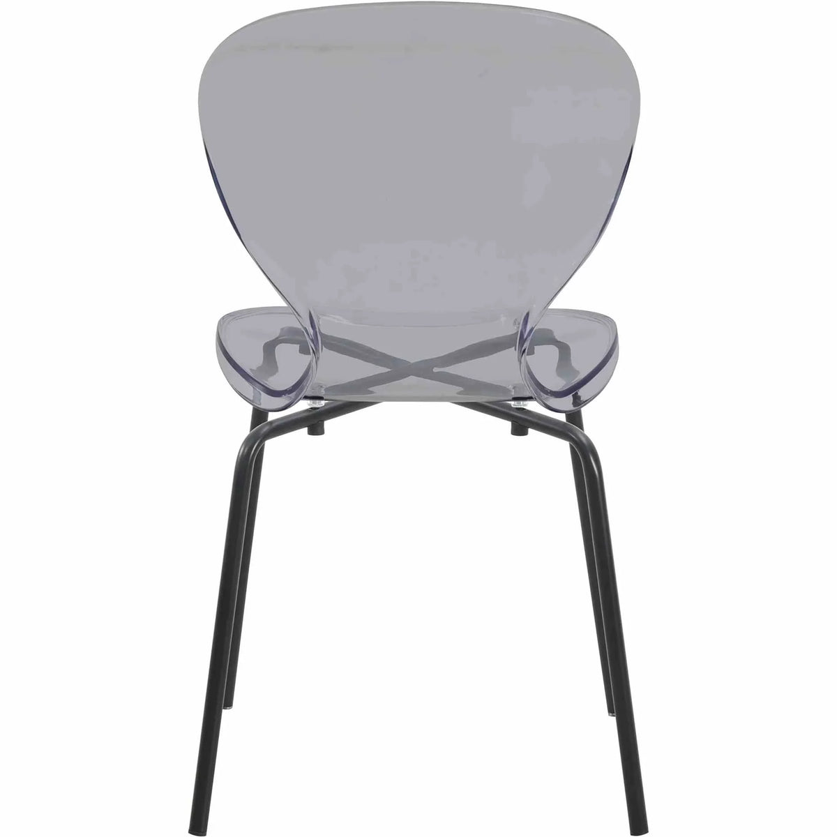 Oyster Modern Transparent Side Chair in Black Base - Elax Furniture