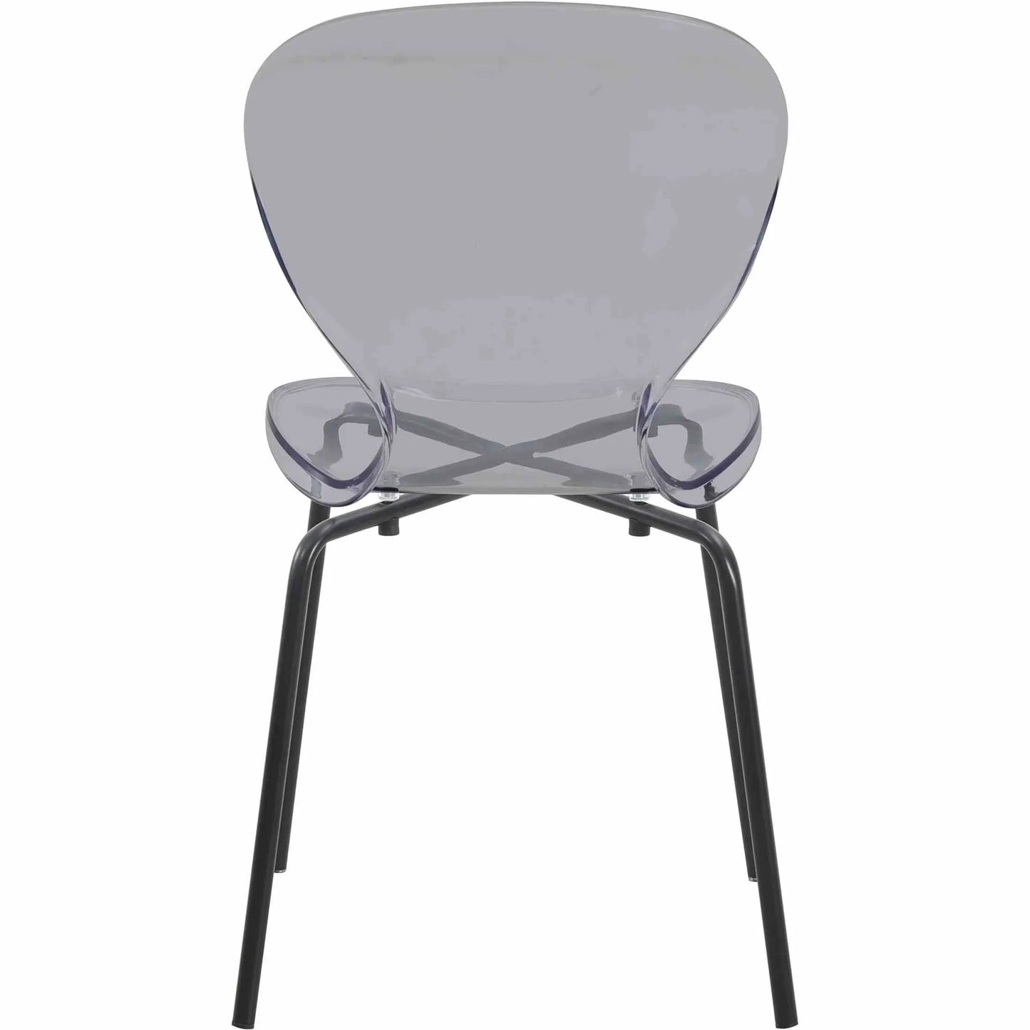 Oyster Modern Transparent Side Chair in Black Base - Elax Furniture
