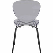 Oyster Modern Transparent Side Chair in Black Base - Elax Furniture