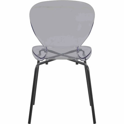 Oyster Modern Transparent Side Chair in Black Base - Elax Furniture