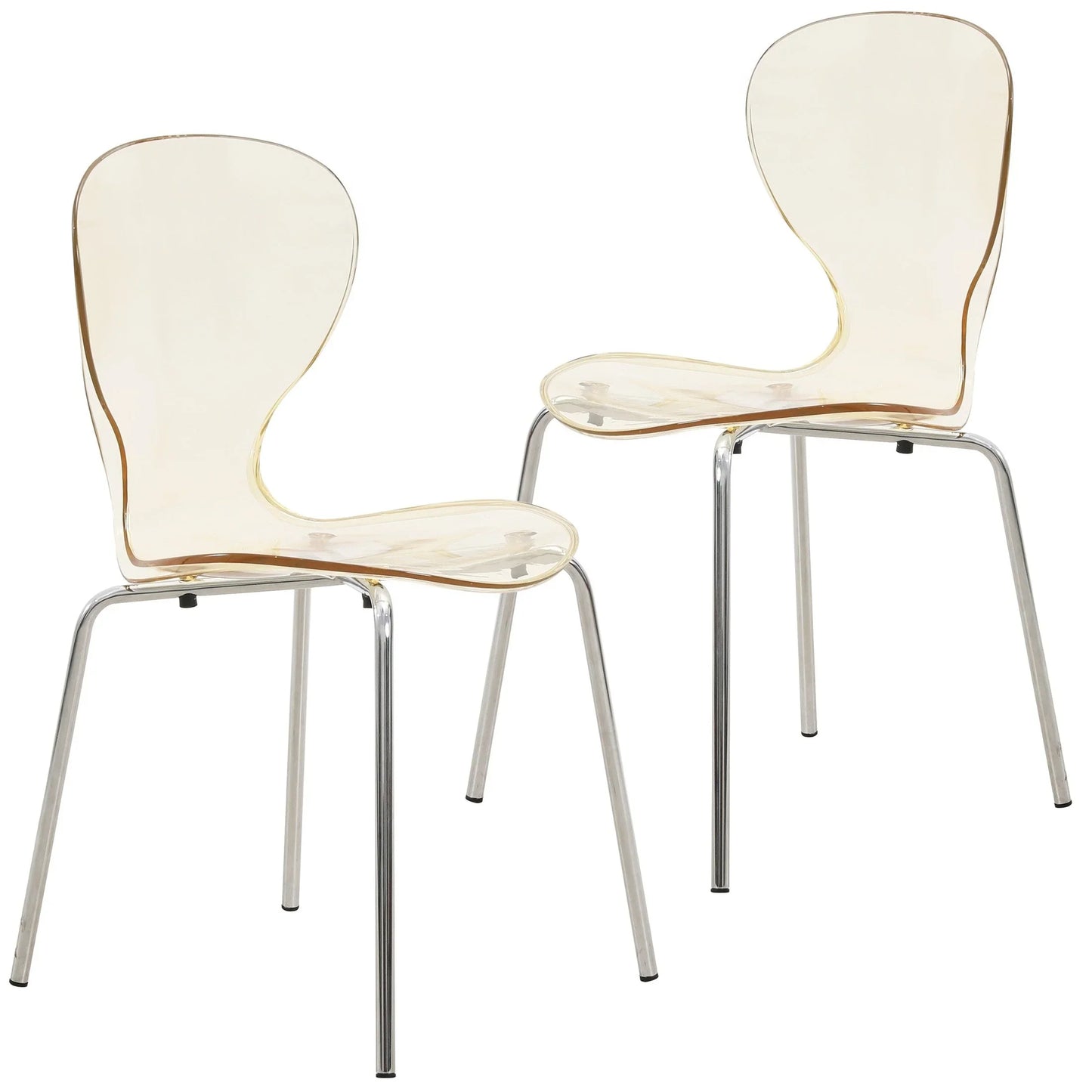 Modern Oyster Transparent Side Chair Set of 2 - Elax Furniture