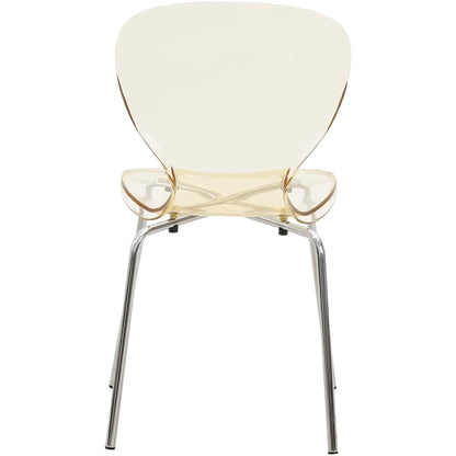 Modern Oyster Transparent Side Chair Set of 2 - Elax Furniture