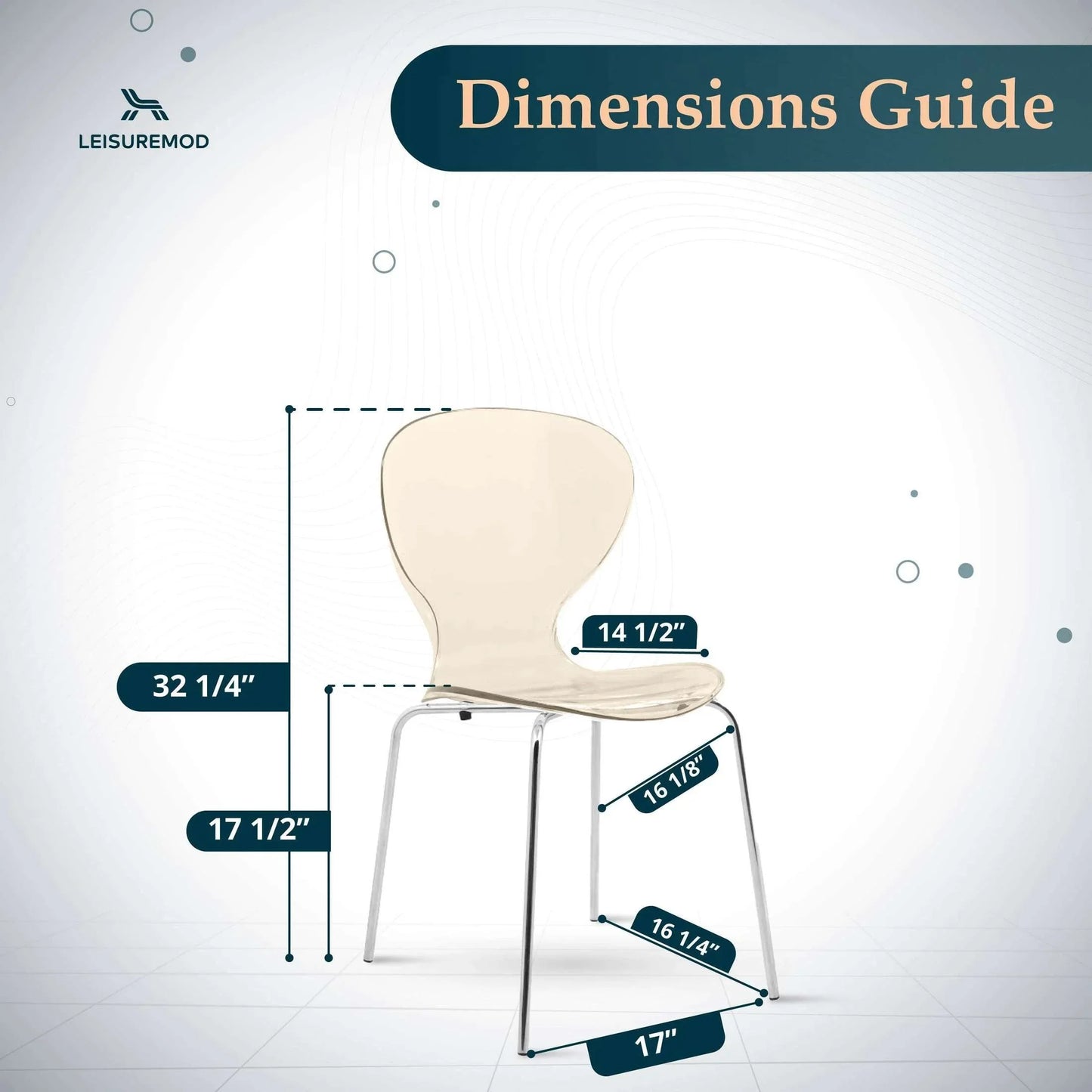 Modern Oyster Transparent Side Chair Set of 4 - Elax Furniture